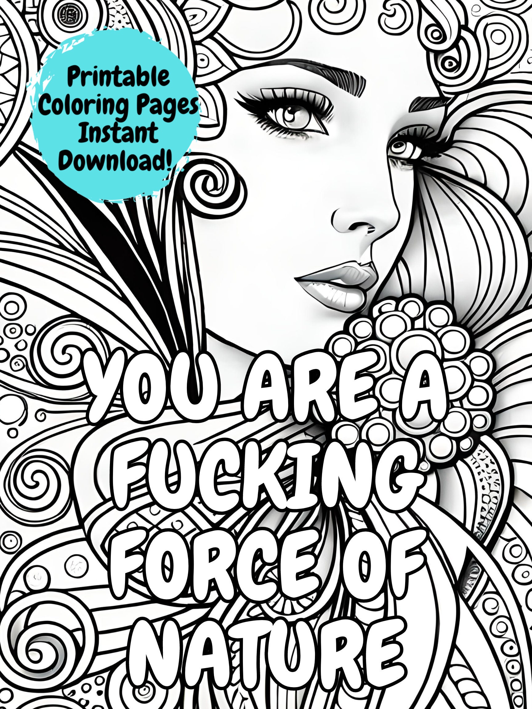 Adult Coloring Book, Printable Coloring Pages, Positive Affirmation ...