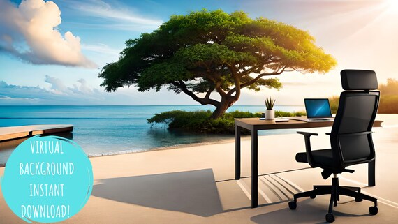 Beach Office Backgrounds Pack 5 Zoom Backgrounds Tropical - Etsy