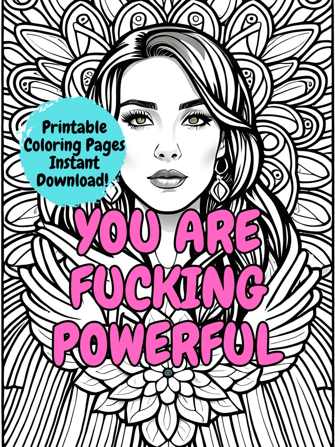 Adult Coloring Book, Printable Coloring Pages, Positive Affirmation ...