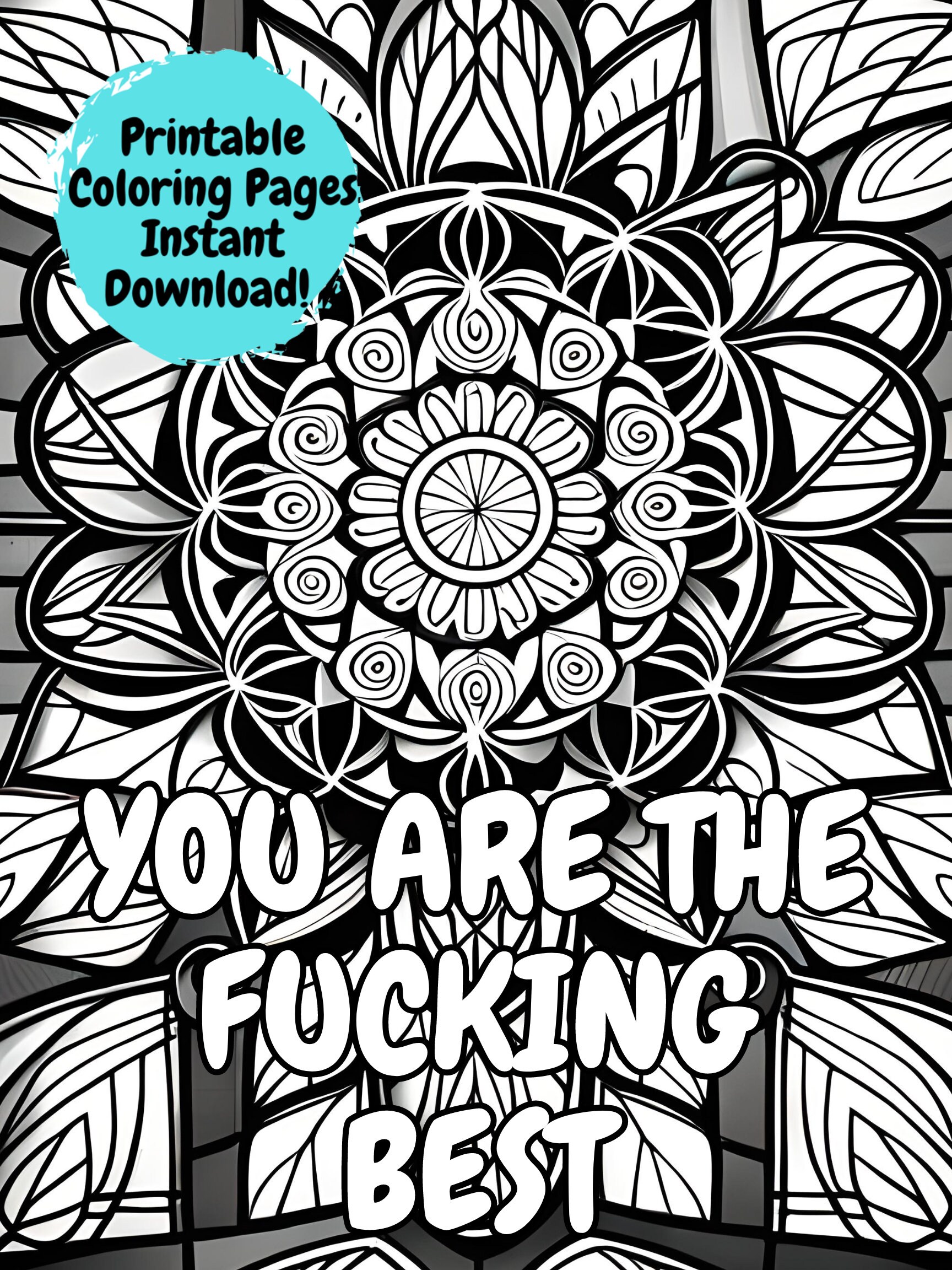 Printable Adult Coloring Book, Coloring Pages 25 Pack, Positive ...