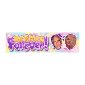 Trump Epstein Besties Forever Sticker or Magnet, Funny Political Meme Decal image 1