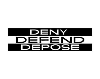 Deny Defend Depose Autoaufkleber oder Magnet, lustiger Gen Z Meme Aufkleber