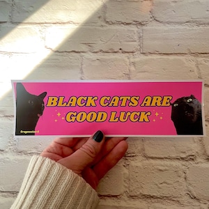 Black Cats Are Good Luck Sticker or Magnet, Funny Cat Decal