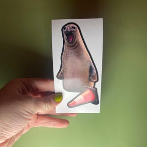 Neil the Seal Die Cut Sticker, Funny Gen Z Meme Decal image 3