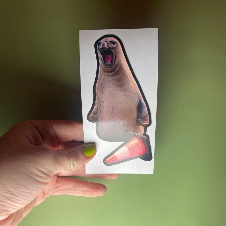 Neil the Seal Die Cut Sticker, Funny Gen Z Meme Decal image 3