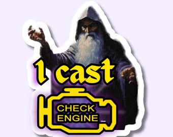 I Cast Check Engine Light (Wizard) | Weatherproof Die Cut Vinyl Sticker