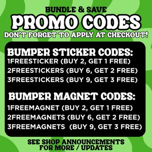 The image is a promotional advertisement for a bundle and save offer, featuring various sticker and magnet codes. The text on the image is clear and easy to read, providing information about the different deals available for purchase.