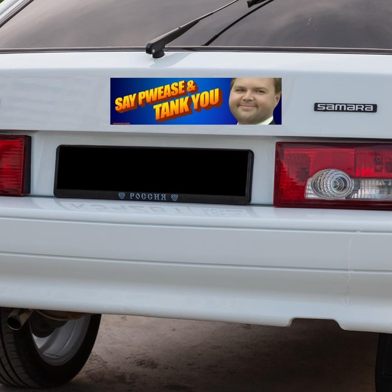 Pwease Sticker JD Vance Say Pwease Tank You Bumper Sticker or Magnet, Political Meme ...