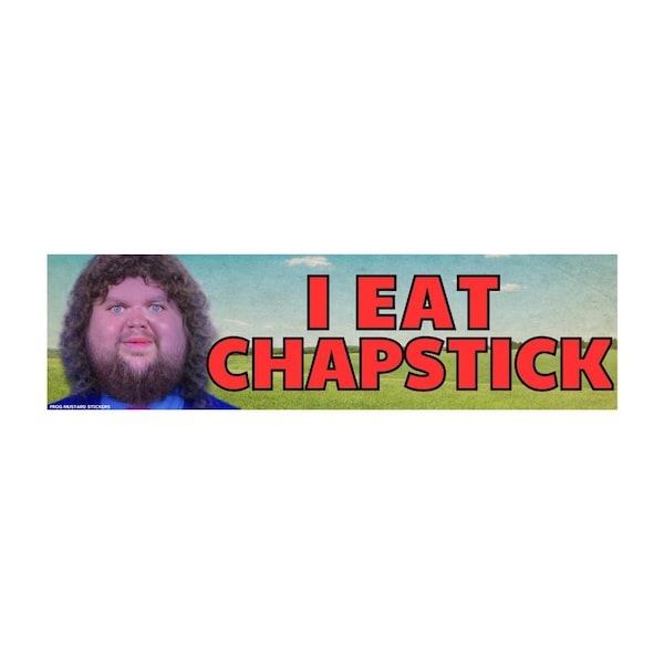 Pegatina o imán "I Eat Chapstick JD Vance", divertida calcomanía con meme político.