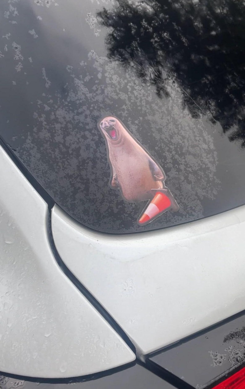 Neil the Seal Die Cut Sticker, Funny Gen Z Meme Decal image 2