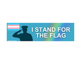 Pegatina o imán con la bandera "I Stand for Trans", divertida calcomanía política para coche, regalo de vinilo impermeable para simpatizantes LGBTQ.