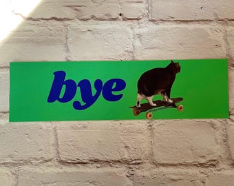 Dag skateboard kat bumpersticker of magneet, grappige Gen Z Meme autosticker, waterdicht vinyl kattenliefhebber cadeau-idee
