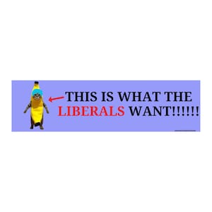 C'est ce que veulent les libéraux (chat banane) | Sticker mème chat mignon | 8,5 x 2,5 po. | Autocollant ou aimant pour pare-chocs Vinyle de qualité supérieure résistant aux intempéries