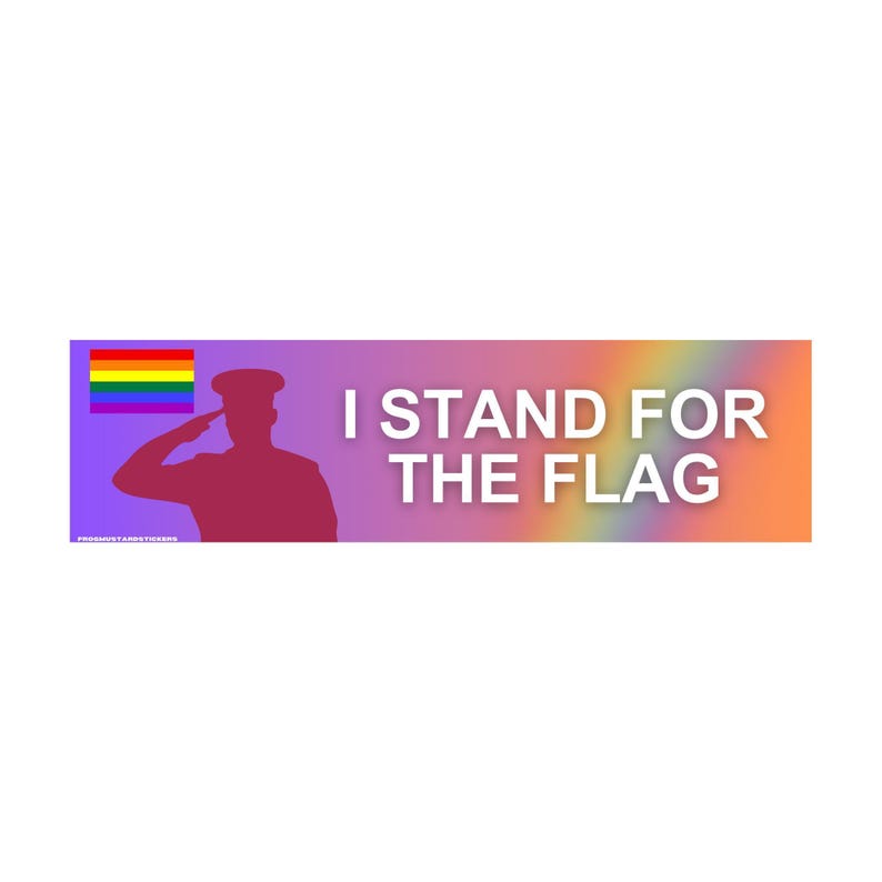 Jag står för Gay Flag-klistermärke eller magnet, rolig Pride-klistermärke bild 1