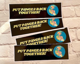 Zet de bumpersticker of magneet van Pangea weer in elkaar, waterdicht vinyl meme-stickertje voor wetenschap
