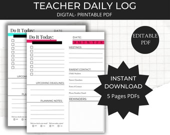 Weekly Teacher to Do List Template Daily Schedule Template Classroom ...