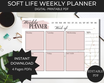 Soft Girl Weekly Planner, GOODNOTES Digital Planner, Aesthetic Weekly Planner, Pretty Planner, Weekly Planner, Printable Weekly Planner