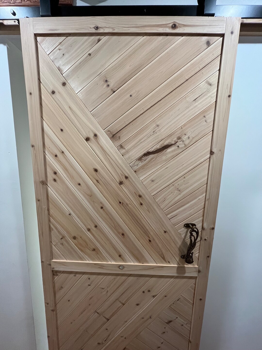 Custom Cedar Barn Door Chevron Arrow Sliding Door - Etsy