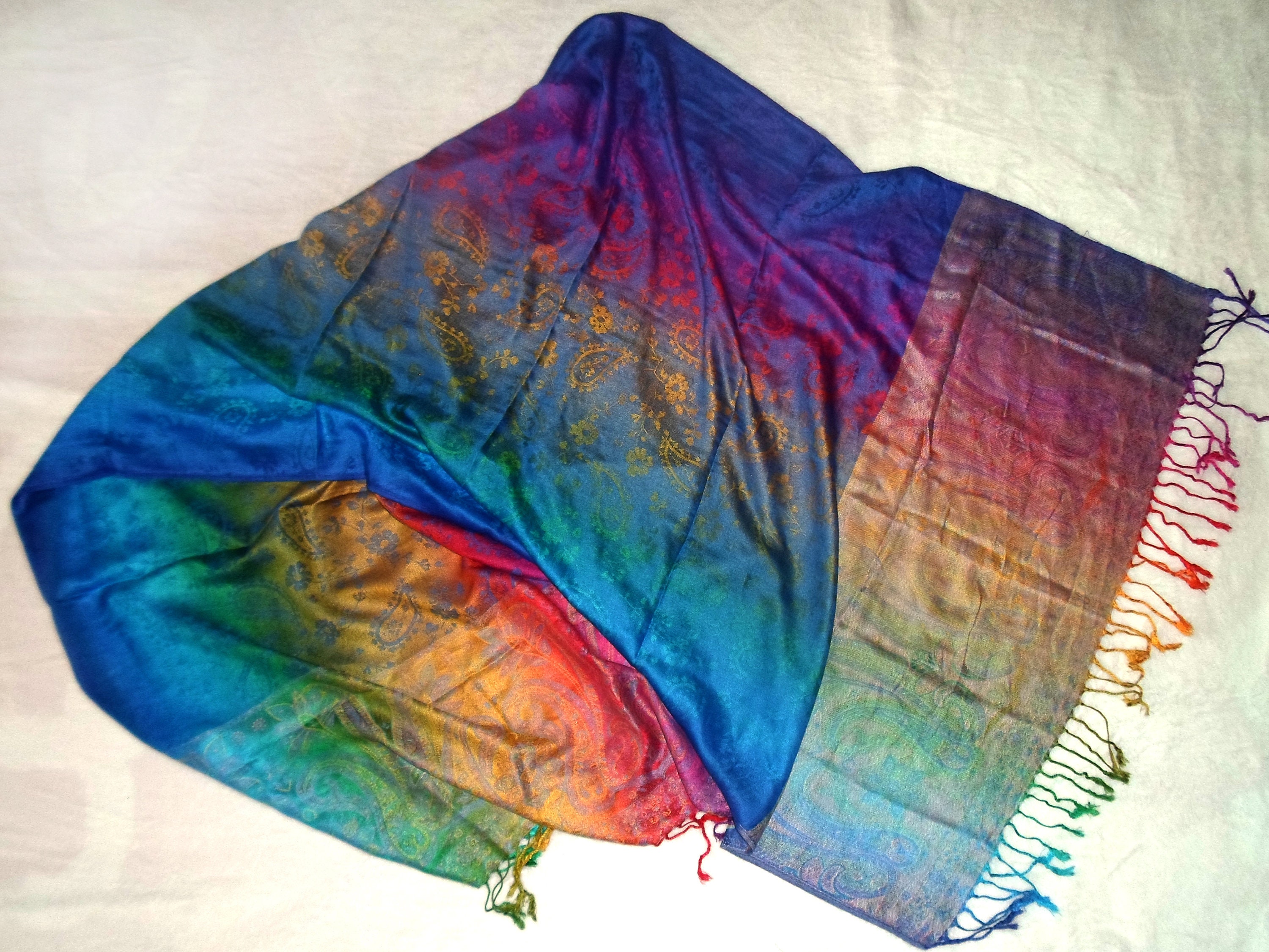 Foulard/Shawl/Scal☆ En coton 100% made in Italy -57 g☆Silk SCARF
