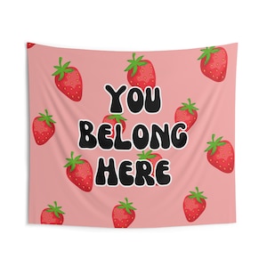 Retro Classroom Decor Calm Decor Indoor Wall Tapestry Strawberry Classroom Decor Teacher Decor Groovy Strawberry Classroom School Gift Berry
