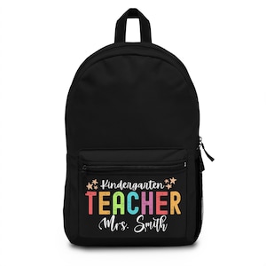 Custom Teacher Backpack Personalized Name Bag Grade Level Backpack Black and White Backpack for School Customizable Tote Bag Gift forTeacher