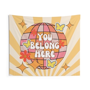 Retro Classroom Decor Calm Decor Indoor Wall Tapestry Uplifting Classroom Decor Teacher Decor Groovy Disco Wall Tapestry 70&#39;s Wall H