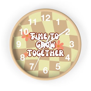 Clock for Classroom Decor Clock Retro Flower Clock Groovy Classroom Clock Retro Pink and Orange Classroom Decor 70&#39;s Classro