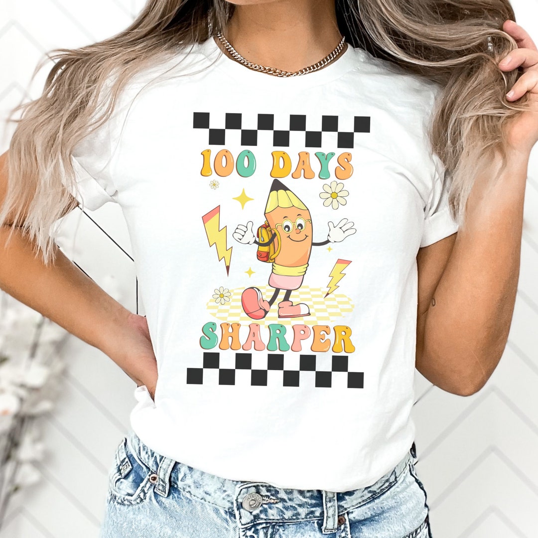 Retro 100th Day of School Shirt for Teacher 100 Days of School Tshirt Hundredth Day of School