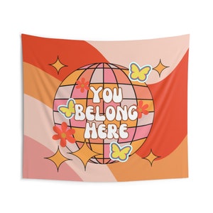 Retro Classroom Decor Calm Decor Indoor Wall Tapestry Uplifting Classroom Decor Teacher Decor Groovy Disco Wall Tapestry 70&#39;s Wall H