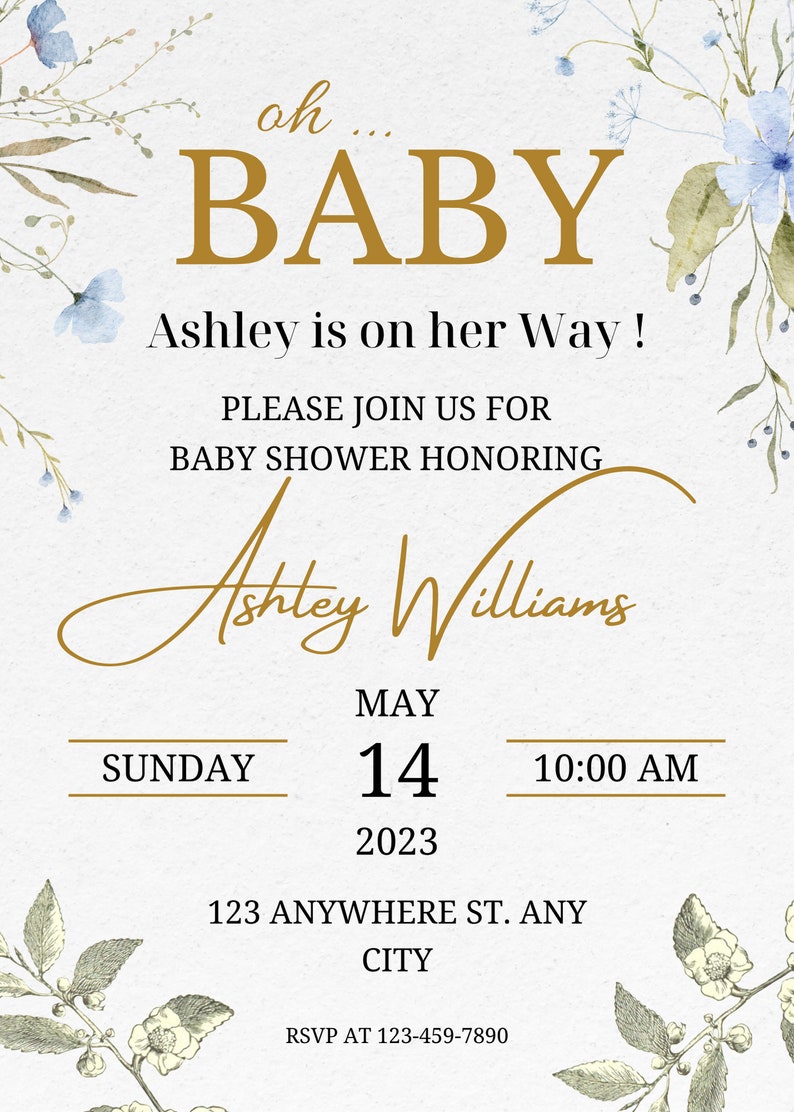Electronic Baby Shower Invitation, Digital Baby Shower Evite