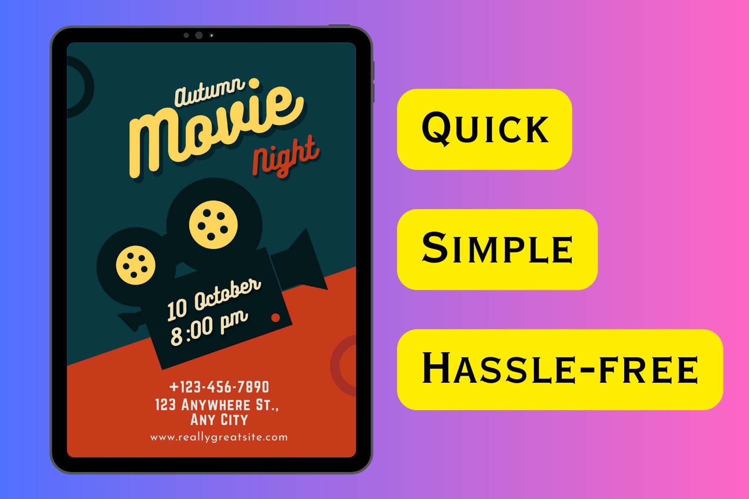 Editable Movie Night Template, Boys Movie Night, Autumn Movie Night ...