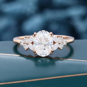 1.5 CT Oval Lab Grown Diamant Verlobungsring Mit IGI-Zertifikat Roségoldring Floraler Diamantring Brautversprechen Jahrestagsringgeschenk