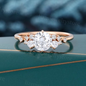 1 CT Lab Zuchtdiamant-Verlobungsring mit IGI-Zertifikat Einzigartiger Roségoldring Rundschliff Diamantring Brautring Art-Deco-Jubiläum