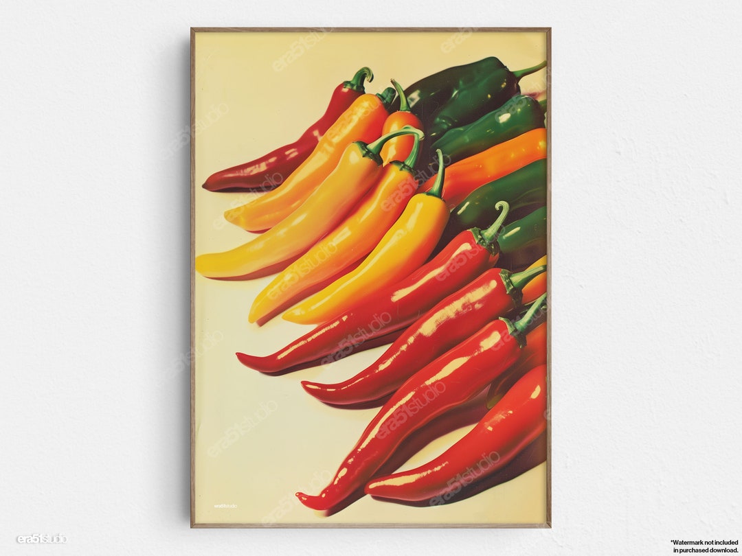 Spicy Pepper Spectrum Array- Original Mid-century Modern Minimalist ...