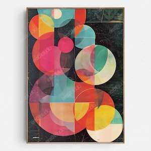 Retro Geometric Melange - Originale Mid-Century Modern Minimalist Wall Art - Download digitale stampabile
