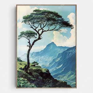 Vintage Hawaii Reise Poster - Original Mid-Century Modern minimalistische Wand Kunst - Druckbare digitaler Download