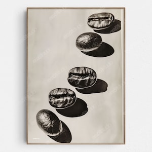 Kaffeebohne Kontrast - Original Mid-Century Modern Minimalist Wandkunst - Druckbare digitaler Download