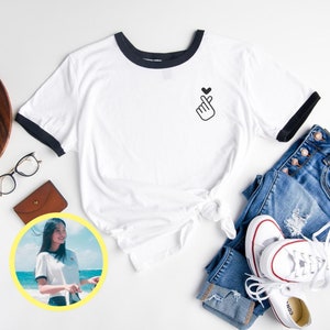 Kim Hye Yoon Inspired Shirt Korean Heart Ringer Shirt | Lovely Runner | Kdrama | Korean Shirt | Gift for Kdrama Fan | Byeon Woo Seok