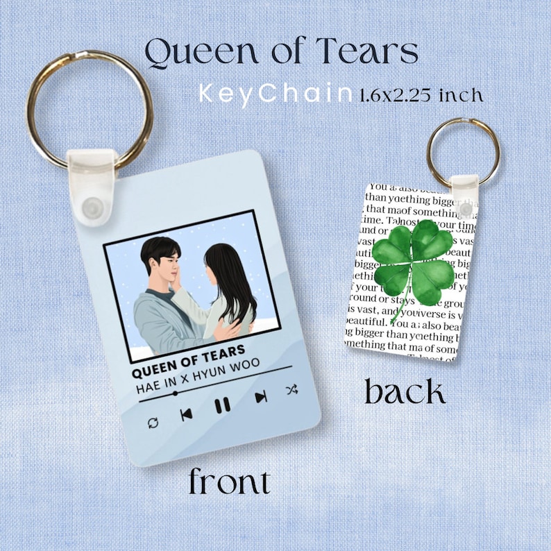 Queen of Tears 4 Leaf Clover Metal Keychain - Etsy
