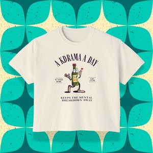 Kdrama Mental Health Breakdown Boxy Tee for Women | Kdrama Tee | Gift for Kdrama Fan | Soju Tee | Mental health Shirt