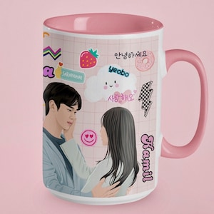 Personalized Kdrama Lovers Club | Queen of Tears | 15oz Pink Mug | Kdrama Mug | Korean Gift