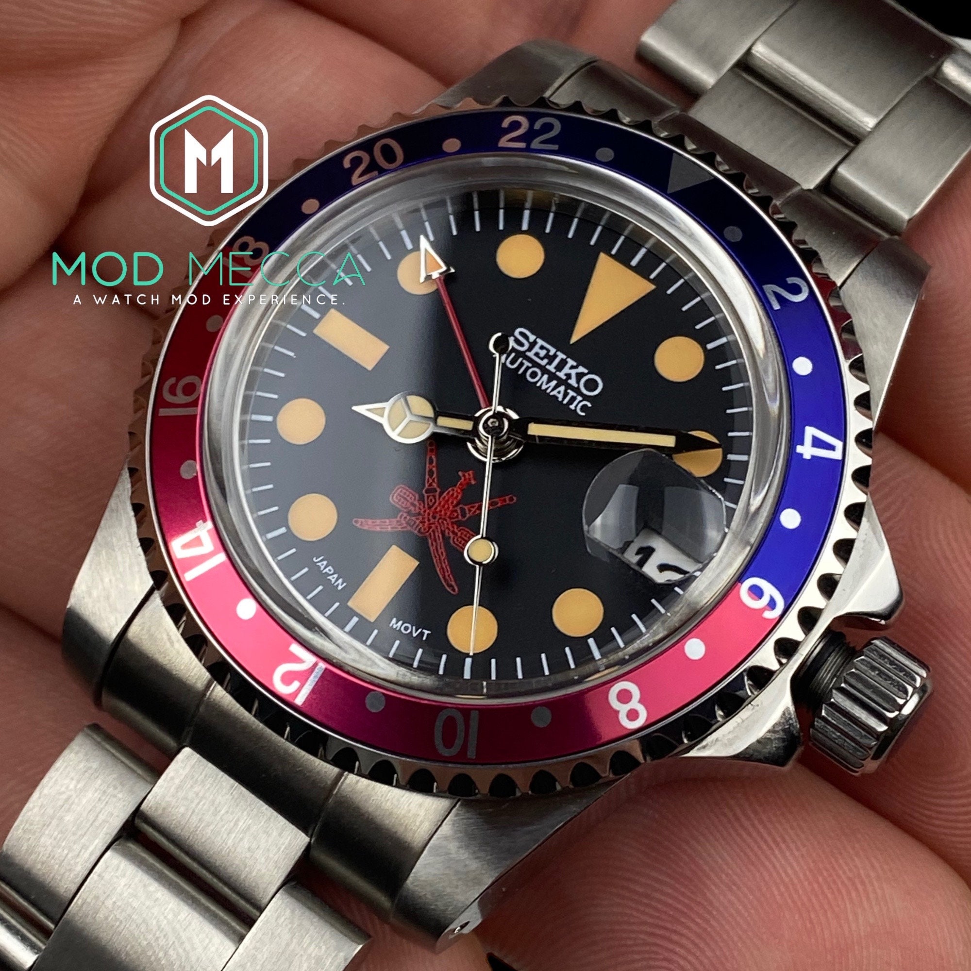 Vintage 39m GMT Dive Watch Seiko NH34 GMT Master Pepsi 