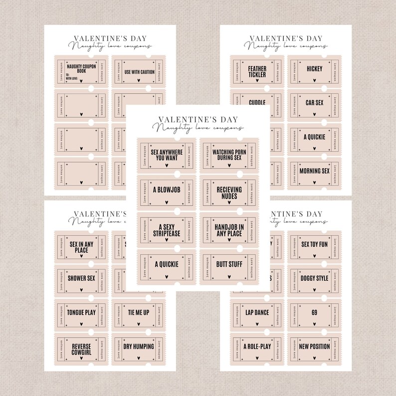 Printable Naughty Coupon Book for Valentines Day Anniversary - Etsy
