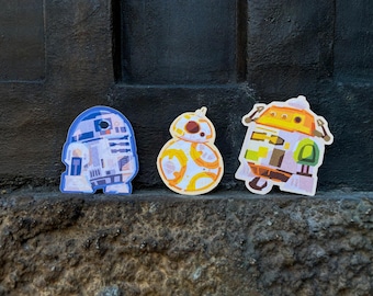 Star Wars Droiden Aufkleber / R2D2 BB8 Chopper BD B2EMO Gonk B1 B2 Kampfdroiden Droideka