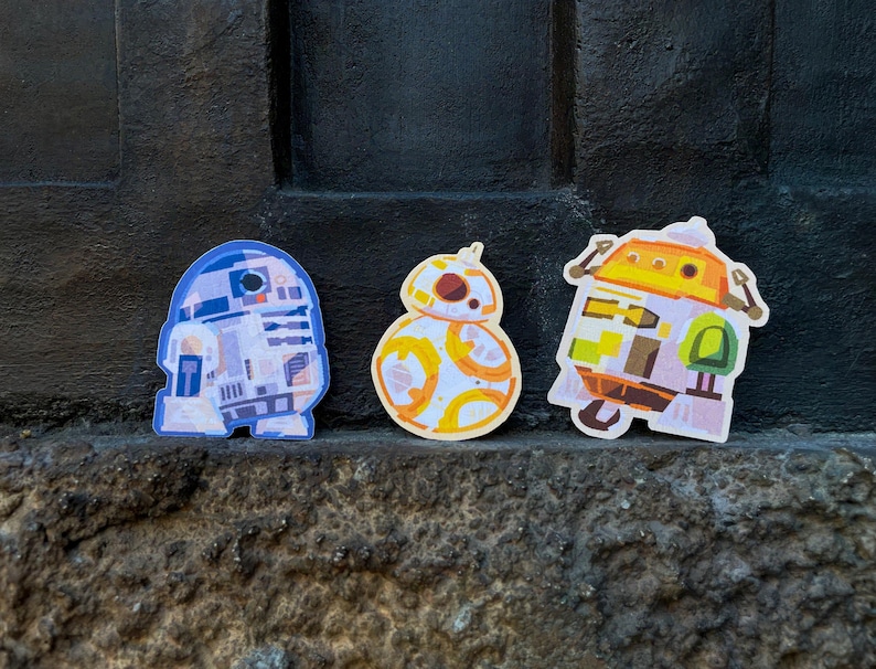 Star Wars Droid Stickers / R2D2 BB8 Chopper BD B2EMO Gonk B1 B2 Battle ...