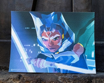 Ahsoka Star Wars Clone Wars / Impression d'art / 5 x 7 pouces