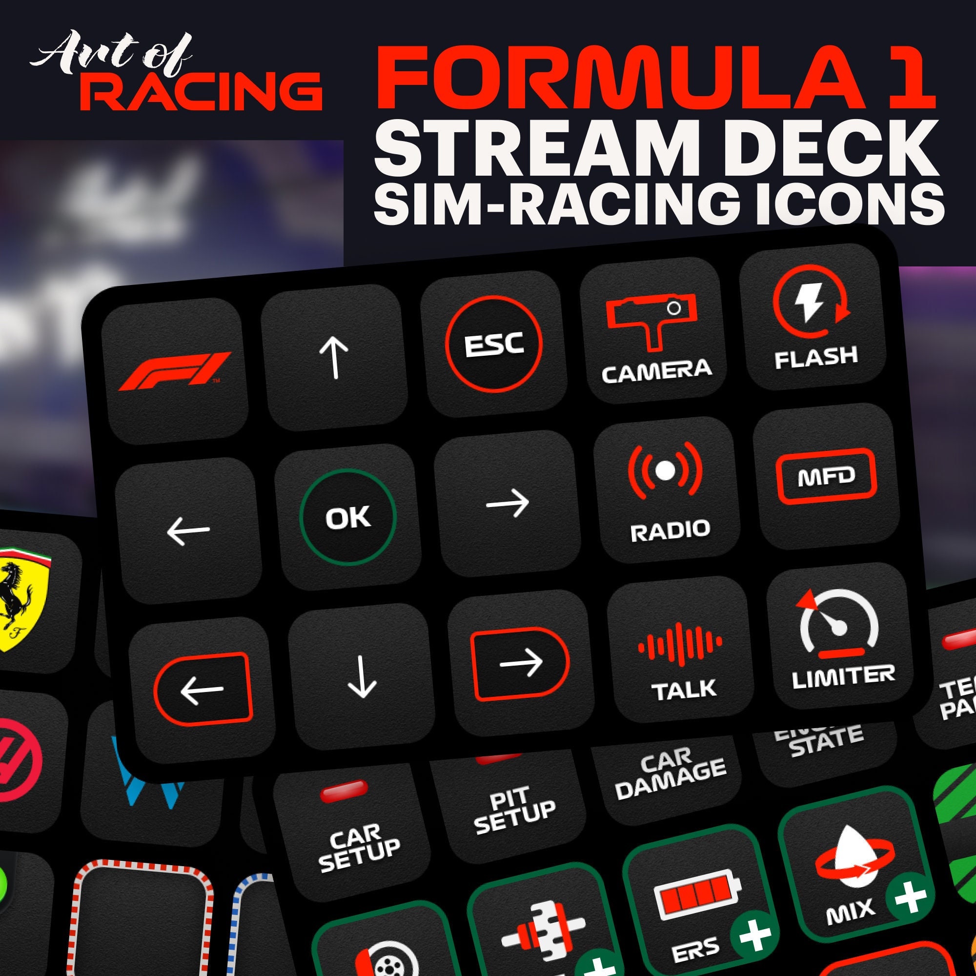 Stream Deck Formula 1 Inspired Sim-racing Icons for F1 Games