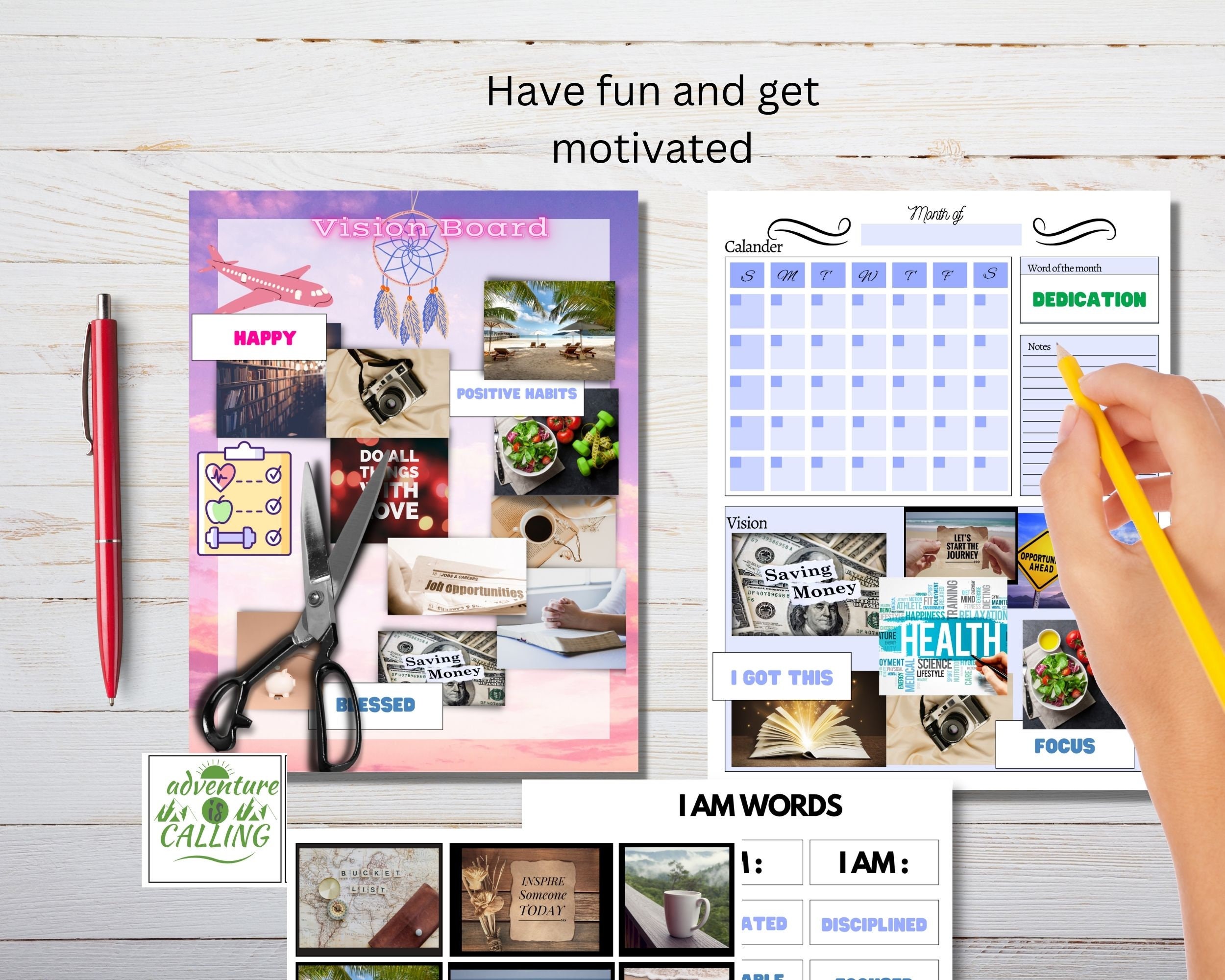 Vision Board Printables, Pdf, Self Care, Create Vision Board, Dream