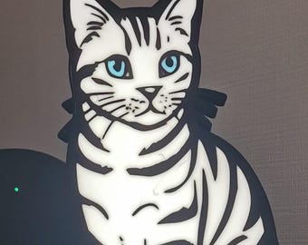 3D printed LED lightbox Cat Love – A stylish bright spot for cat lovers