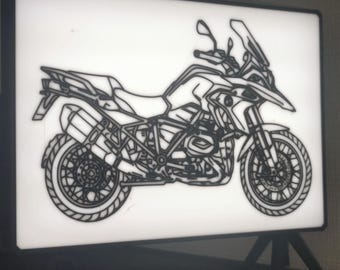 3D printed LED lightbox for adventure bikes – cool decorative lamp for bikers, motorcycle decoration light